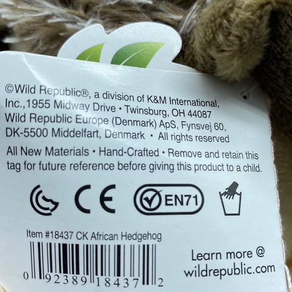 Wild Republic African Hedgehog 18437 Plush Stuffed Animal Toy - Picture 7 of 15